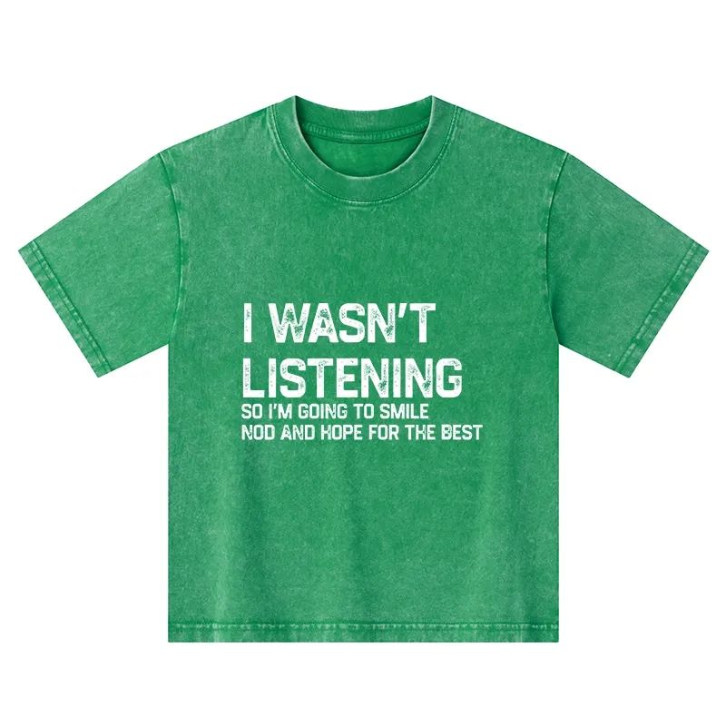 Tokyo-Tiger Indifferent To Everything Kids Washed T-Shirt