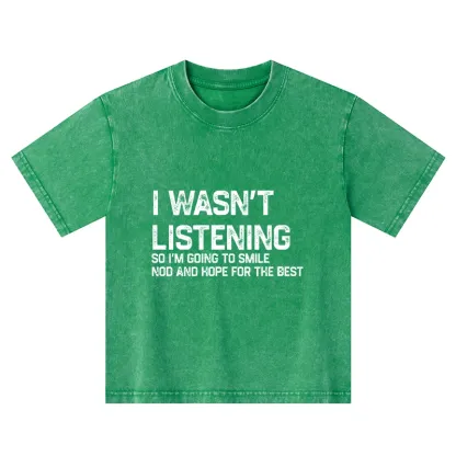 Tokyo-Tiger Indifferent To Everything Kids Washed T-Shirt