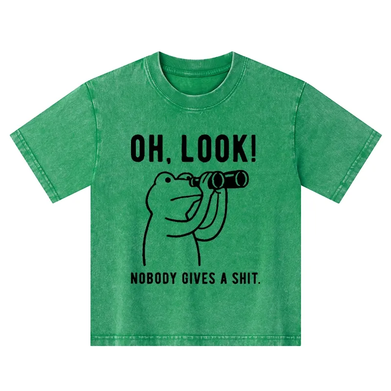 Tokyo-Tiger Frog of Indifference Kids Washed T-Shirt