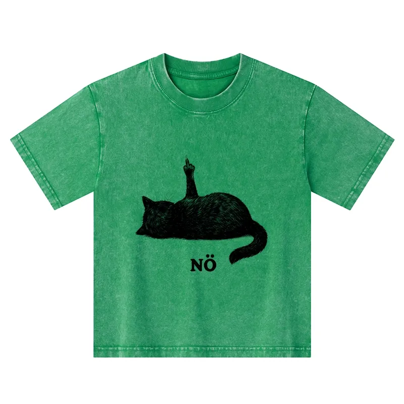 Tokyo-Tiger Cat Refused Kids Washed T-Shirt