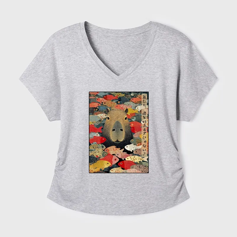 Tokyo-Tiger Am I Too Lovable? Modal Dolman Sleeve T-Shirt