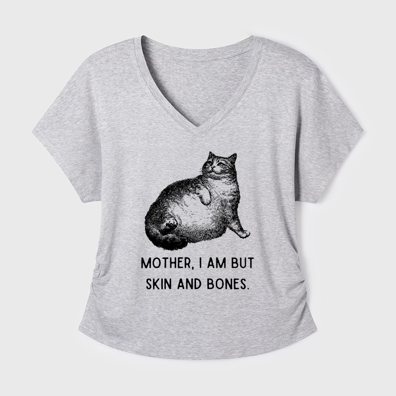 Tokyo-Tiger Skin & Bones Cat Modal Dolman Sleeve T-Shirt