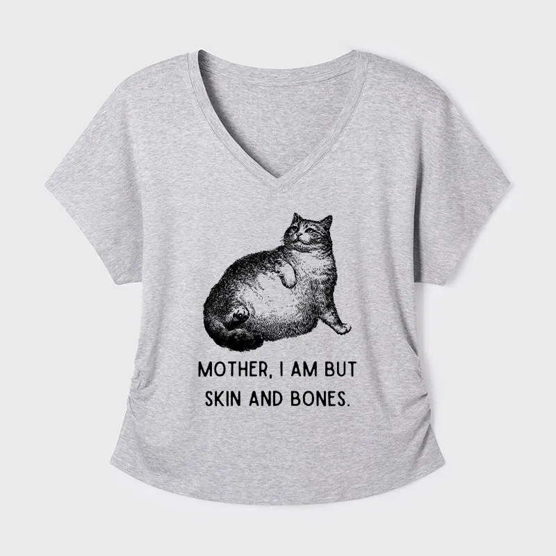 Tokyo-Tiger Skin & Bones Cat Modal Dolman Sleeve T-Shirt