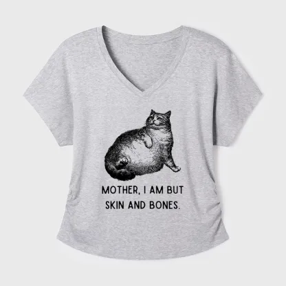 Tokyo-Tiger Skin & Bones Cat Modal Dolman Sleeve T-Shirt