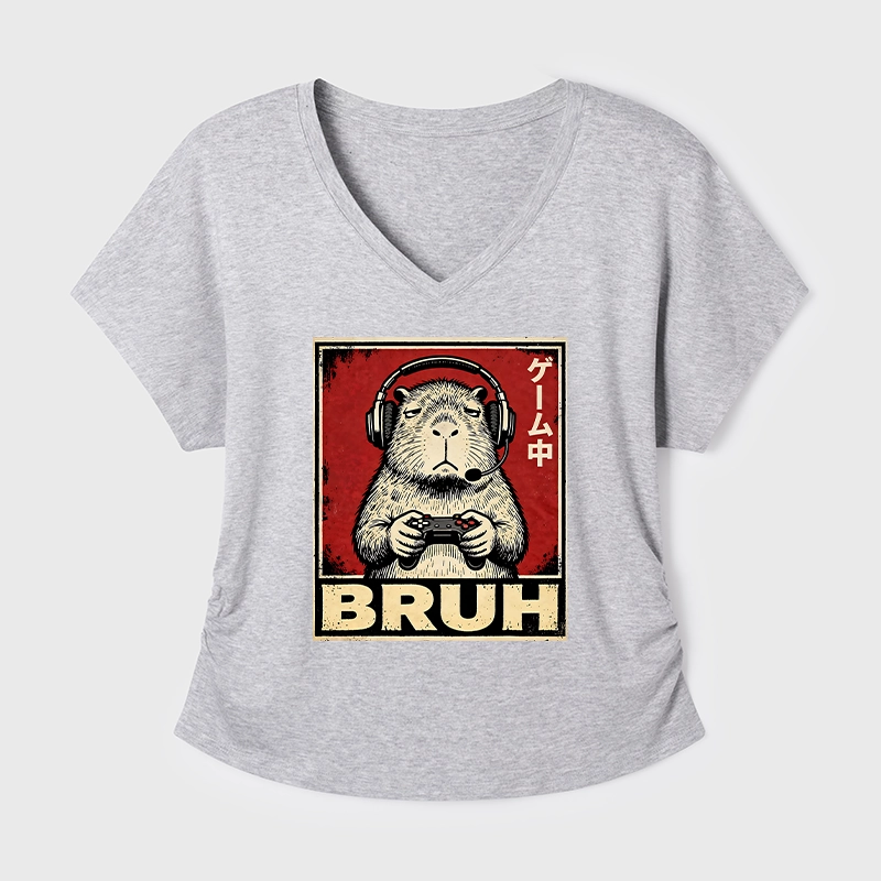 Tokyo-Tiger Funny Capybara Playing Games Modal Dolman Sleeve T-Shirt