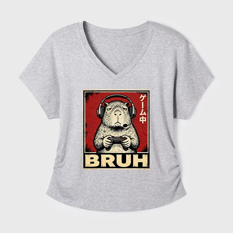 Tokyo-Tiger Funny Capybara Playing Games Modal Dolman Sleeve T-Shirt