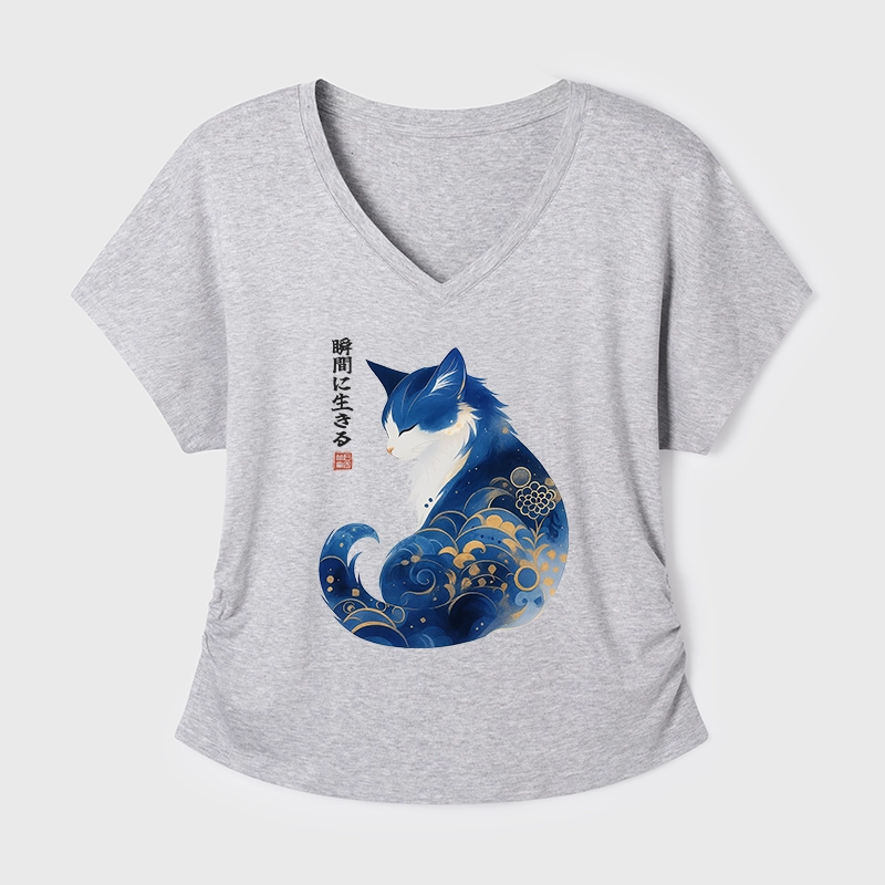 Tokyo-Tiger Retro Zen Cat: Living the Present Modal Dolman Sleeve T-Shirt