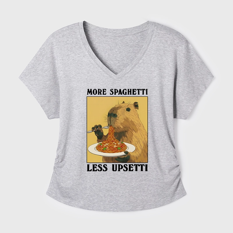 Tokyo-Tiger Capybara Eating Pasta Modal Dolman Sleeve T-Shirt