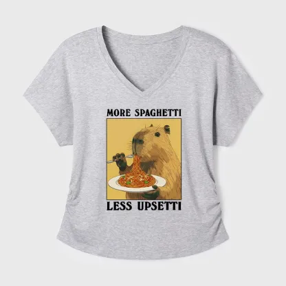 Tokyo-Tiger Capybara Eating Pasta Modal Dolman Sleeve T-Shirt