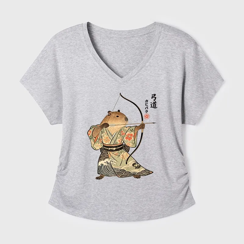 Tokyo-Tiger Capybara Archery Modal Dolman Sleeve T-Shirt