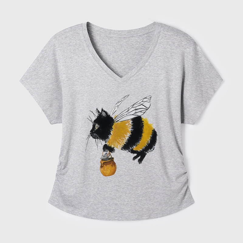 Tokyo-Tiger Catbee Funny Modal Dolman Sleeve T-Shirt