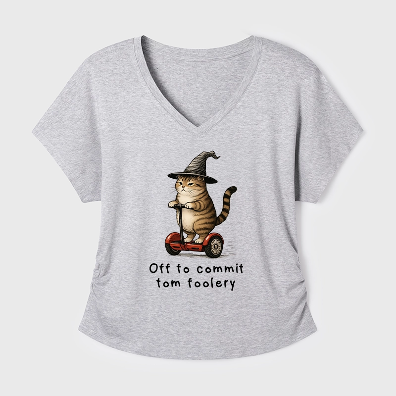 Tokyo-Tiger Orange Cat Riding Segway-style Modal Dolman Sleeve T-Shirt