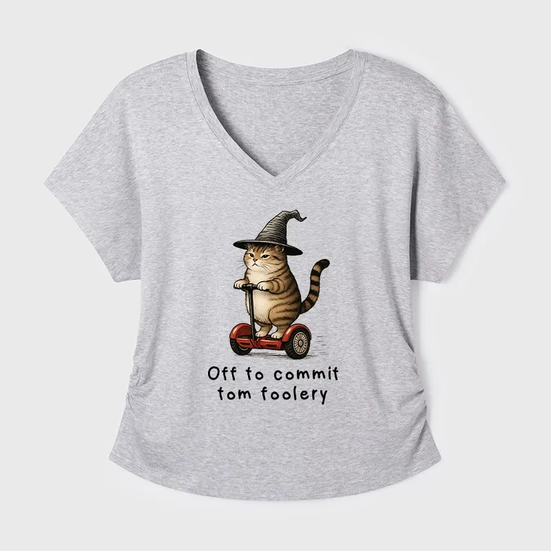 Tokyo-Tiger Orange Cat Riding Segway-style Modal Dolman Sleeve T-Shirt