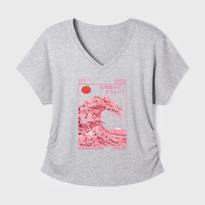 Tokyo-Tiger Sakura Wave Modal Dolman Sleeve T-Shirt