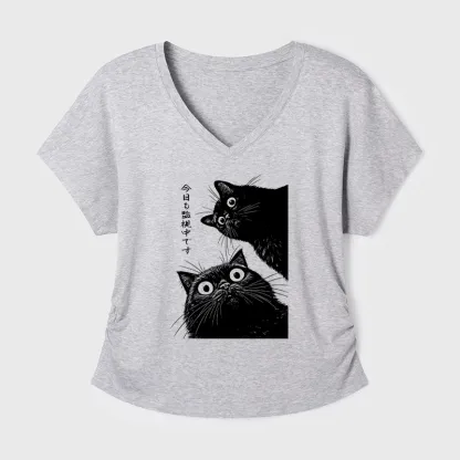 Tokyo-Tiger The Cat Is Watching Today Modal Dolman Sleeve T-Shirt