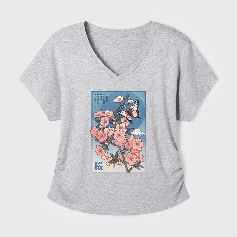 Tokyo-Tiger Ukiyoe Japanese Cherry blossoms Poster Modal Dolman Sleeve T-Shirt