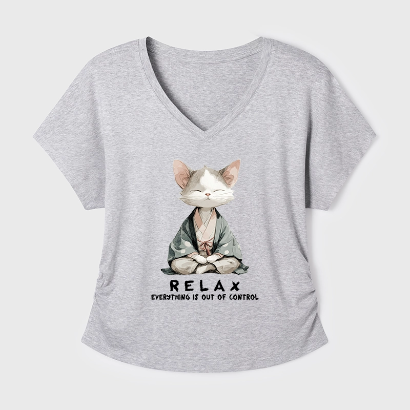 Tokyo-Tiger Zen Cat Relaxation，Everything's Out Of Control Modal Dolman Sleeve T-Shirt
