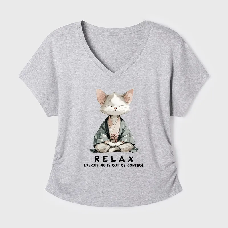 Tokyo-Tiger Zen Cat Relaxation，Everything's Out Of Control Modal Dolman Sleeve T-Shirt