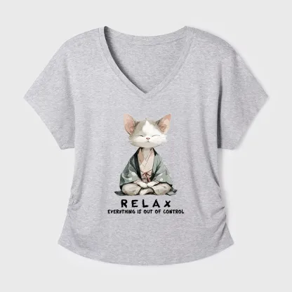 Tokyo-Tiger Zen Cat Relaxation，Everything's Out Of Control Modal Dolman Sleeve T-Shirt