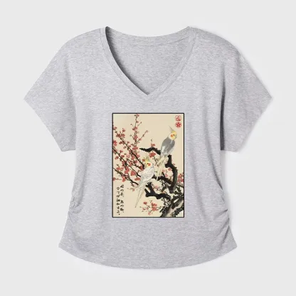 Tokyo-Tiger Whispers of Silent Blossoms Modal Dolman Sleeve T-Shirt
