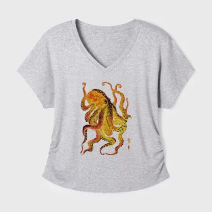 Tokyo-Tiger Deep Sea Gorgeous Octopus Modal Dolman Sleeve T-Shirt