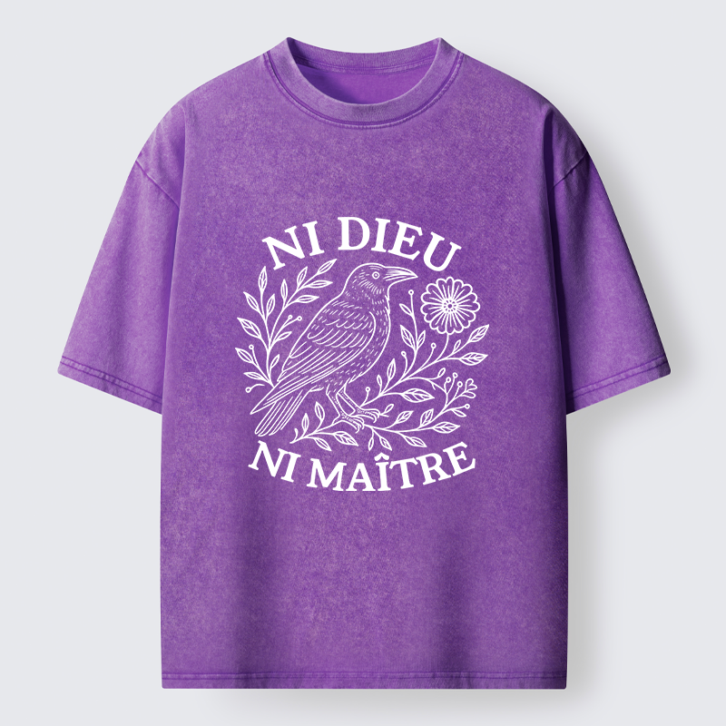 Tokyo-Tiger Free Crow Simple Washed T-Shirt