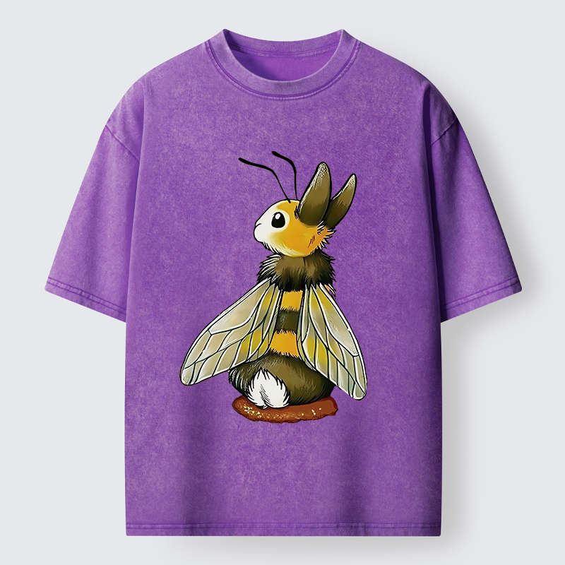Tokyo-Tiger Bee Rabbit Funny Washed T-Shirt