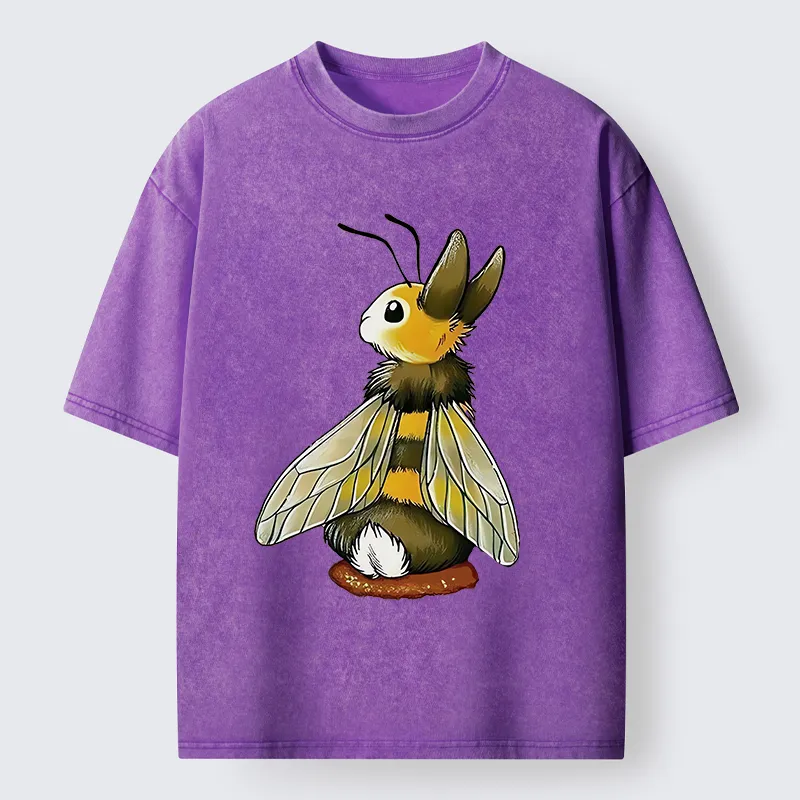 Tokyo-Tiger Bee Rabbit Funny Washed T-Shirt