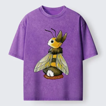 Tokyo-Tiger Bee Rabbit Funny Washed T-Shirt