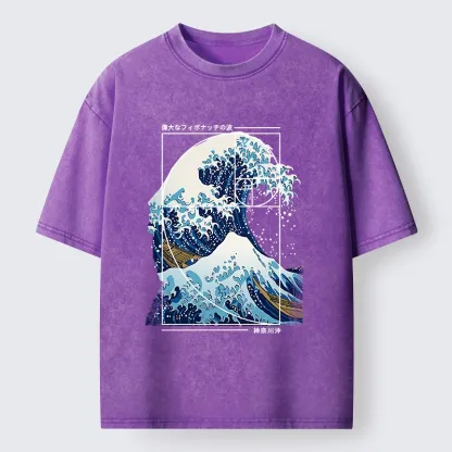 Tokyo-Tiger Golden Ratio The Great Wave Washed T-Shirt
