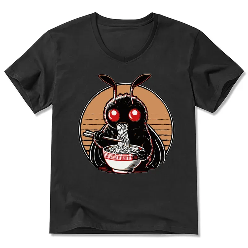 Tokyo-Tiger Mothman Eats Japanese Ramen V-Neck Classic T-Shirt