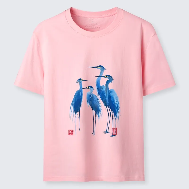Tokyo-Tiger Flocks Of Great Blue Herons Classic T-Shirt