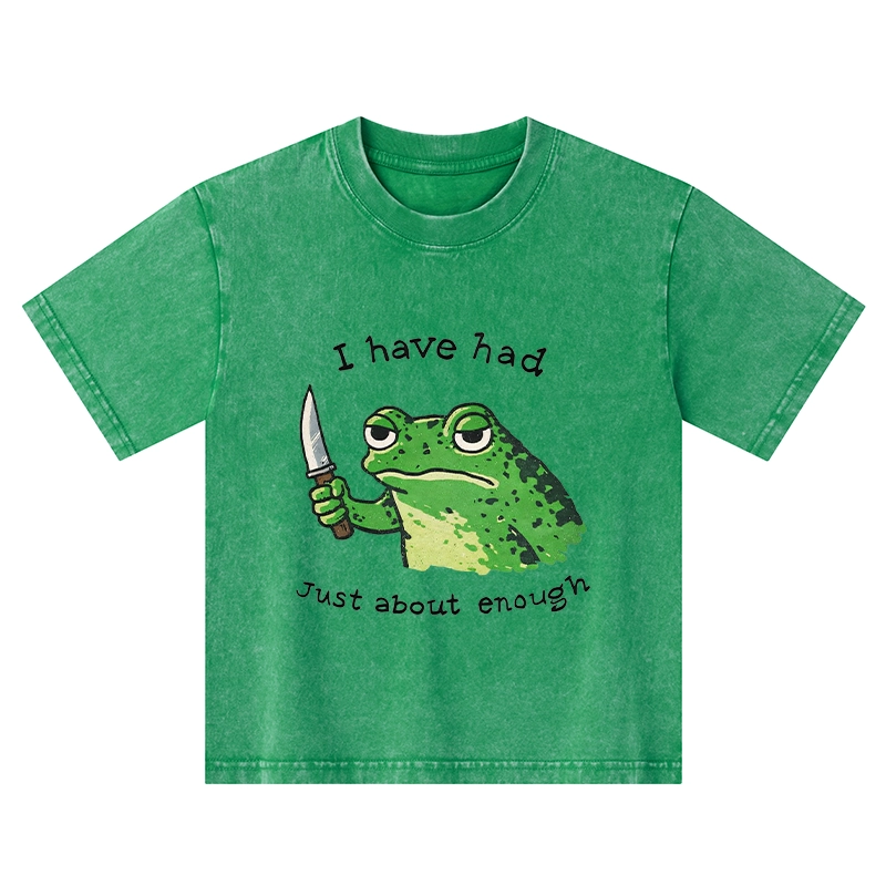 Tokyo-Tiger Impatient Frog Kids Washed T-Shirt