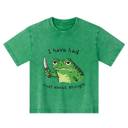 Tokyo-Tiger Impatient Frog Kids Washed T-Shirt
