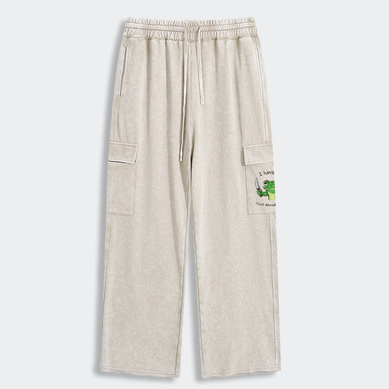Tokyo-Tiger Impatient Frog Washed Utility Sweatpants