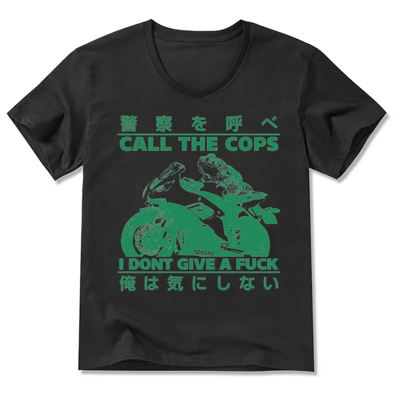 Tokyo-Tiger Funny Frog Riding A Motorcycle V-Neck Classic T-Shirt Sale