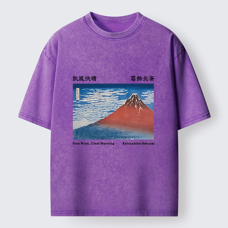 Tokyo-Tiger Mount Fuji in Clear Sky Washed T-Shirt