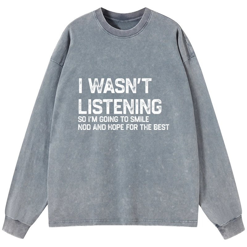 Tokyo-Tiger Indifferent To Everything Washed Long Sleeve T-Shirt