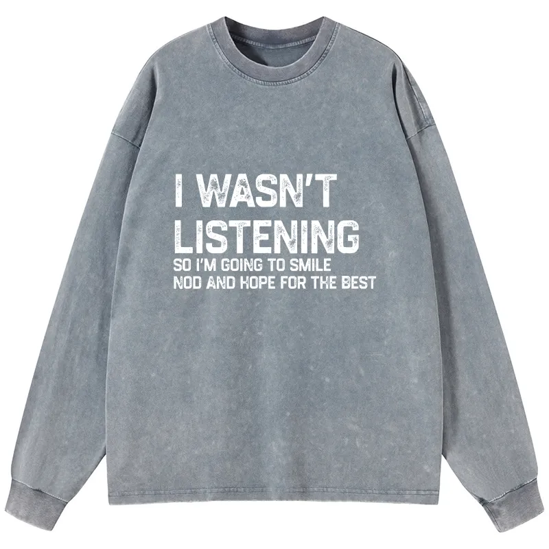 Tokyo-Tiger Indifferent To Everything Washed Long Sleeve T-Shirt