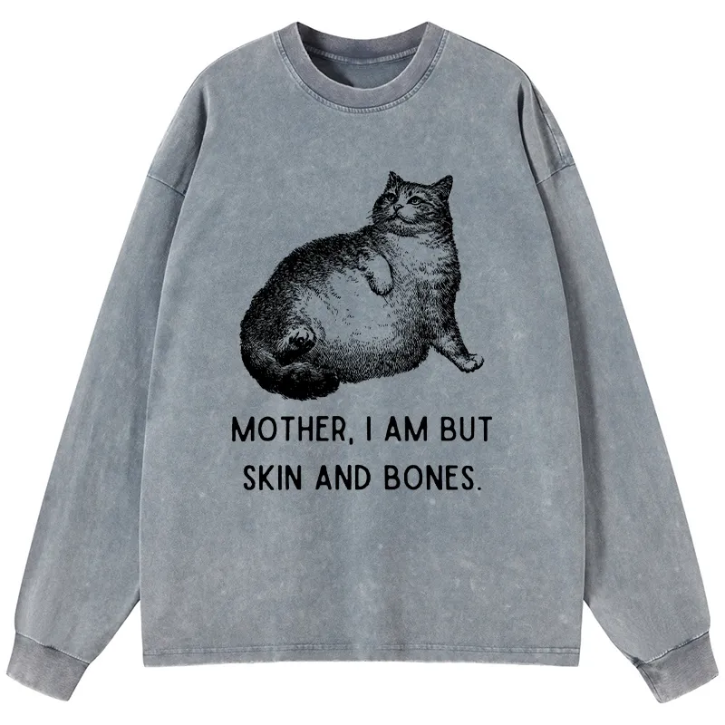 Tokyo-Tiger Skin & Bones Cat Washed Long Sleeve T-Shirt Sale