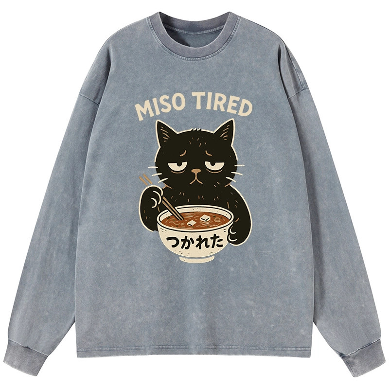 Tokyo-Tiger I’m So Tired Washed Long Sleeve T-Shirt