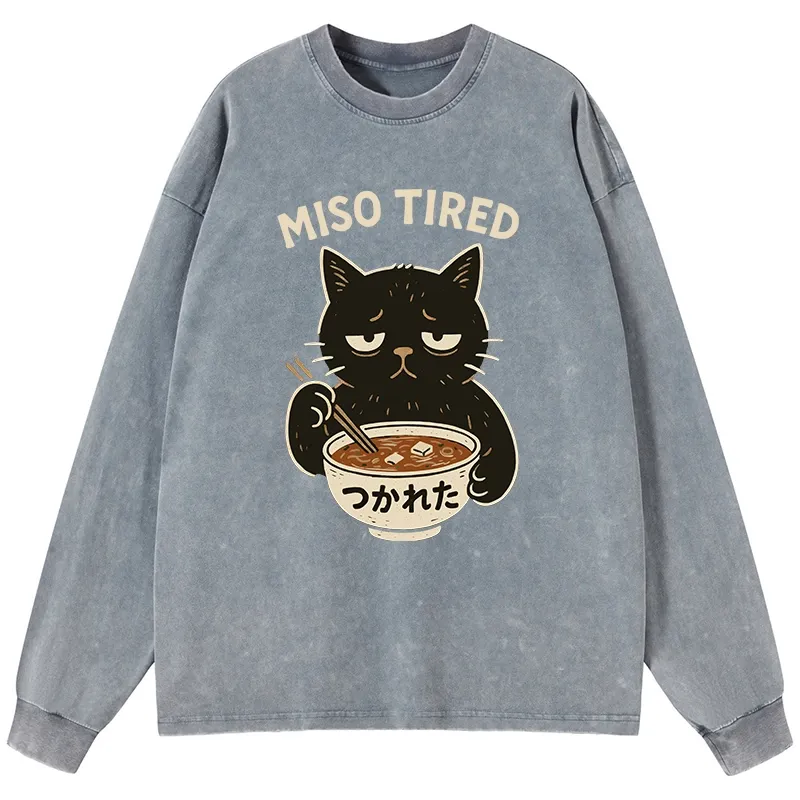 Tokyo-Tiger I’m So Tired Washed Long Sleeve T-Shirt