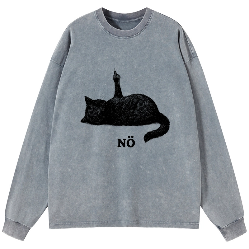 Tokyo-Tiger Cat Refused Washed Long Sleeve T-Shirt