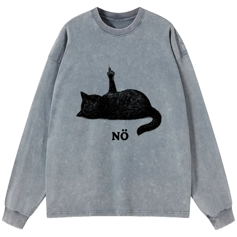Tokyo-Tiger Cat Refused Washed Long Sleeve T-Shirt Sale