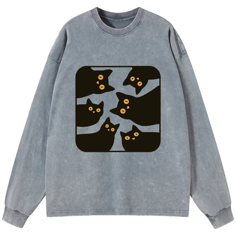 Tokyo-Tiger Cats Are Watching You Washed Long Sleeve T-Shirt