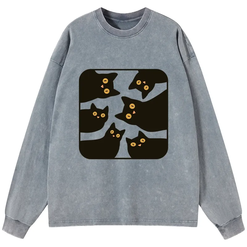 Tokyo-Tiger Cats Are Watching You Washed Long Sleeve T-Shirt Sale