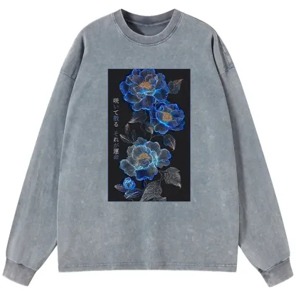 Tokyo-Tiger The Sea Of Flowers In The Darkness Washed Long Sleeve T-Shirt