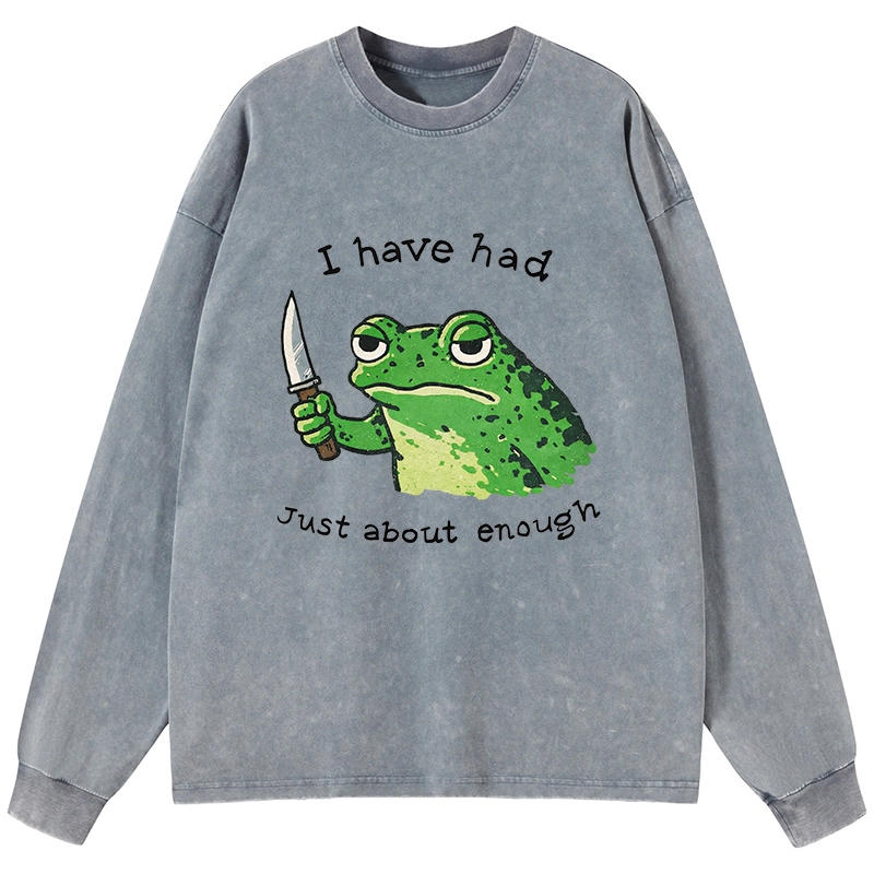 Tokyo-Tiger Impatient Frog Washed Long Sleeve T-Shirt