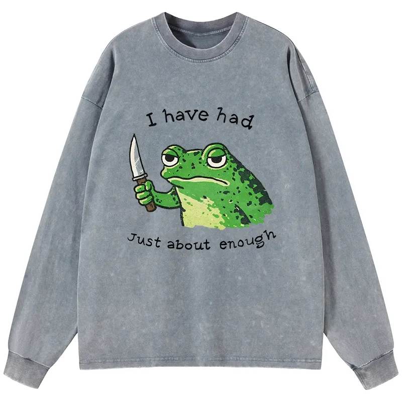 Tokyo-Tiger Impatient Frog Washed Long Sleeve T-Shirt Sale