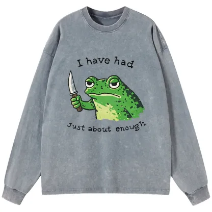 Tokyo-Tiger Impatient Frog Washed Long Sleeve T-Shirt